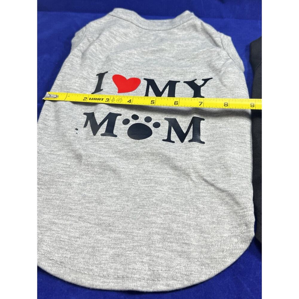 KOOLTAIL Size Small Gray I Love Mom Black B**ches Love Me 2 Pack Dog Shirts Used - Picture 4 of 11